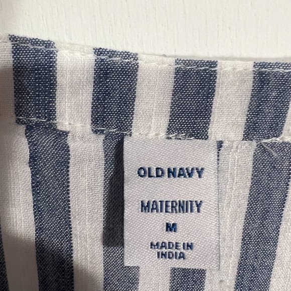 Old Navy- Blue & White Striped - Maternity Tunic Linen Sleeveless - Medium - Picture 3 of 4